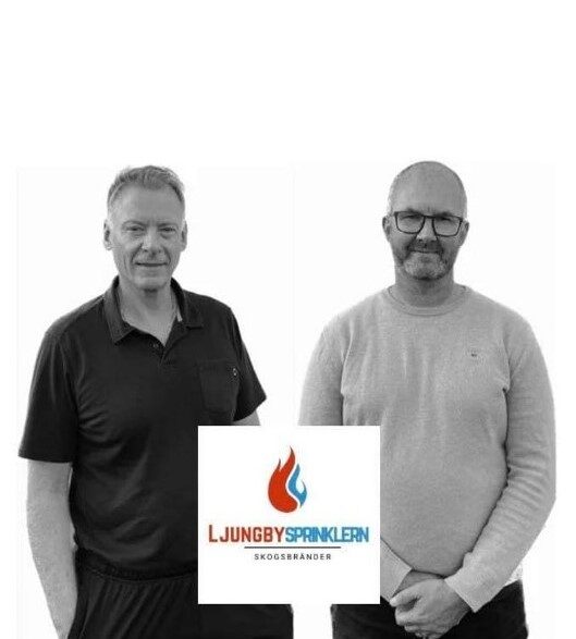 Ljungbysprinklerns utrustning i användning vid skogsbrandsbekämpning
